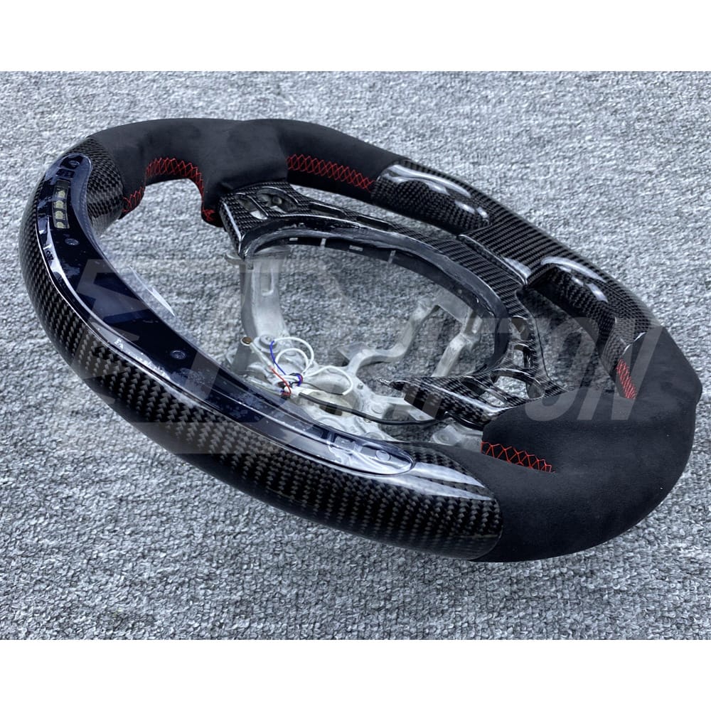 RPM LED Display Alcantara Carbon Fiber Steering Wheel For Nissan R35 GTR 2008-2016