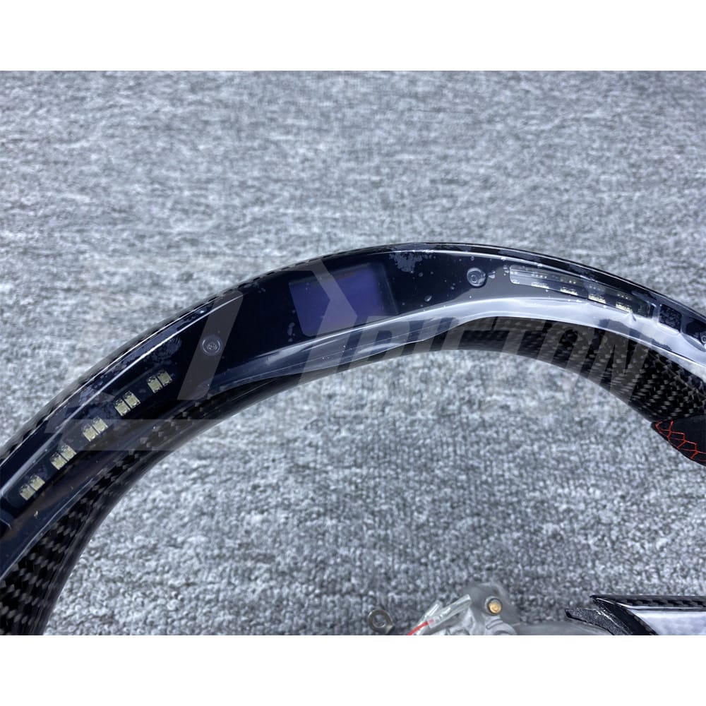 RPM LED Display Alcantara Carbon Fiber Steering Wheel For Nissan R35 GTR 2008-2016