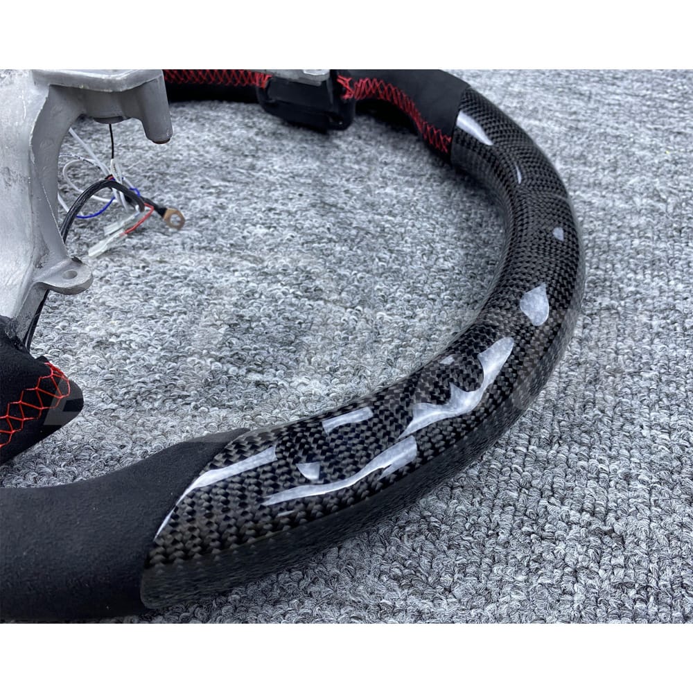RPM LED Display Alcantara Carbon Fiber Steering Wheel For Nissan R35 GTR 2008-2016