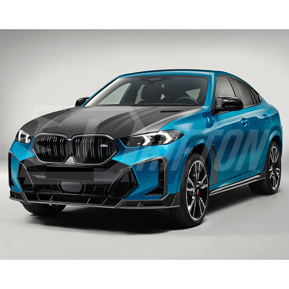 Paktechz Style Dry Carbon Fiber Front Lip For BMW X6 G06 LCI M60I 2024