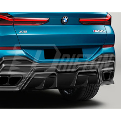 Paktechz Style Dry Carbon Fiber Rear Diffuser With Splitter For BMW X6 G06 LCI M50I M60I 2024