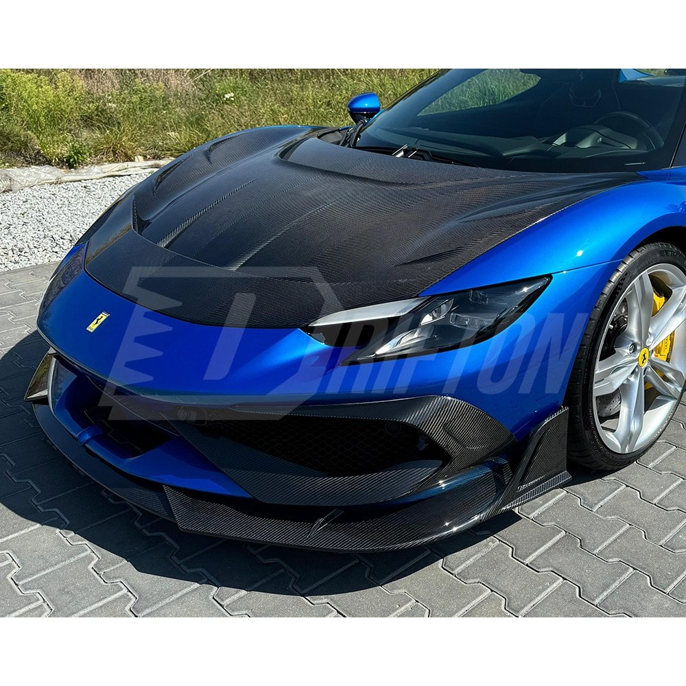 Batfury Style Dry Carbon Fiber Front Bumper Side Vent Trim For Ferrari 296 GTB & GTS 2021-2025