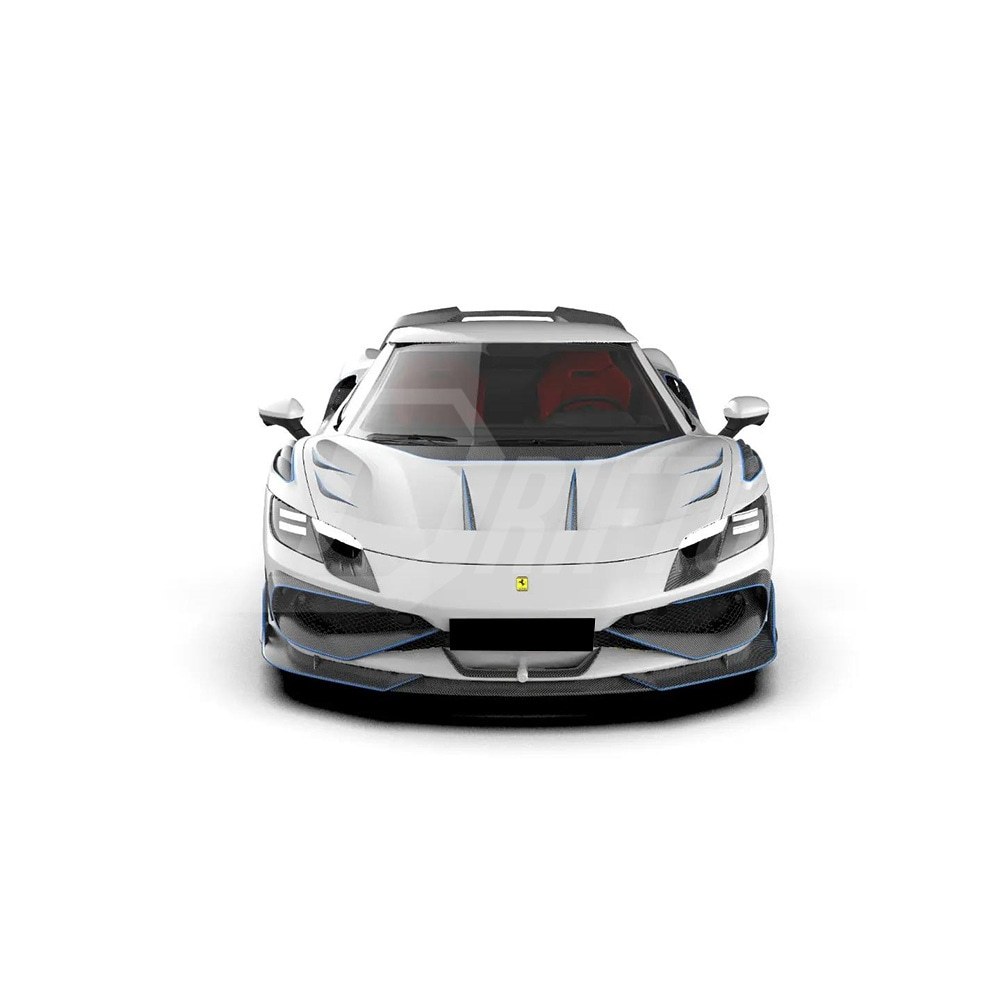 Batfury Style Dry Carbon Fiber Front Bumper Side Vent Trim For Ferrari 296 GTB & GTS 2021-2025
