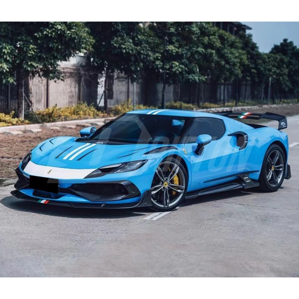 Batfury Style Partial Exposed Dry Carbon Fiber Front Fenders For Ferrari 296 GTB & GTS 2021-2025