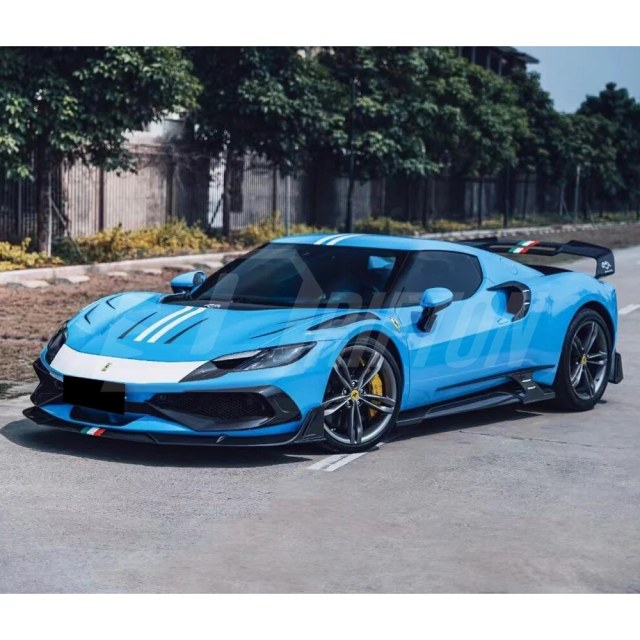 Batfury Style Partial Exposed Dry Carbon Fiber Front Fenders For Ferrari 296 GTB & GTS 2021-2025