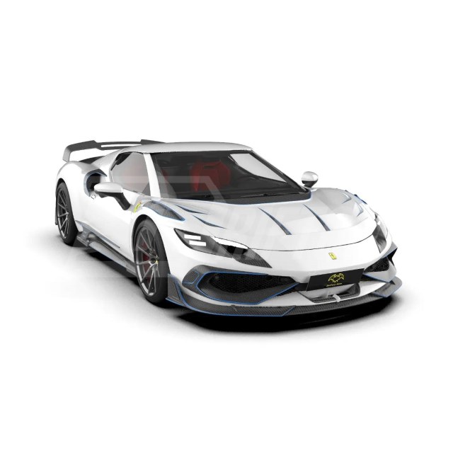 Batfury Style Partial Exposed Dry Carbon Fiber Front Fenders For Ferrari 296 GTB & GTS 2021-2025