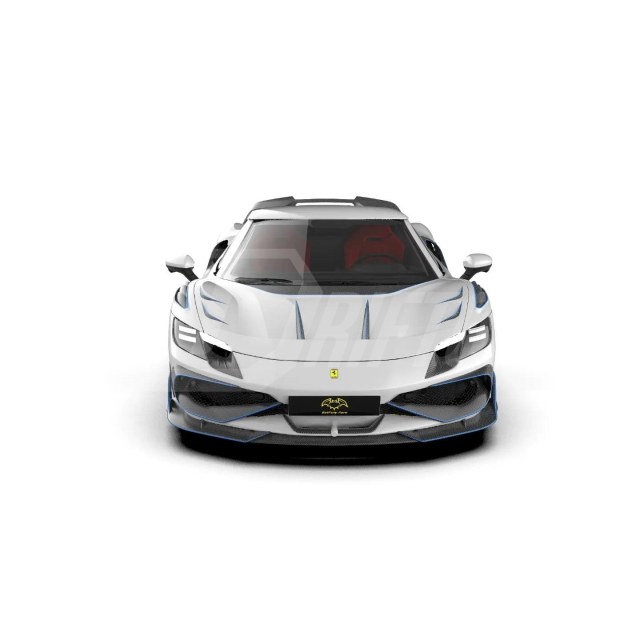 Batfury Style Partial Exposed Dry Carbon Fiber Front Fenders For Ferrari 296 GTB & GTS 2021-2025
