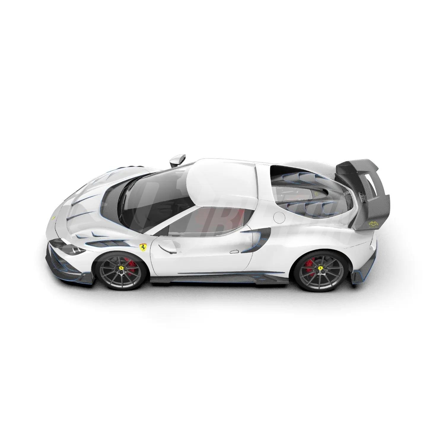 Batfury Style Partial Exposed Dry Carbon Fiber Front Fenders For Ferrari 296 GTB & GTS 2021-2025