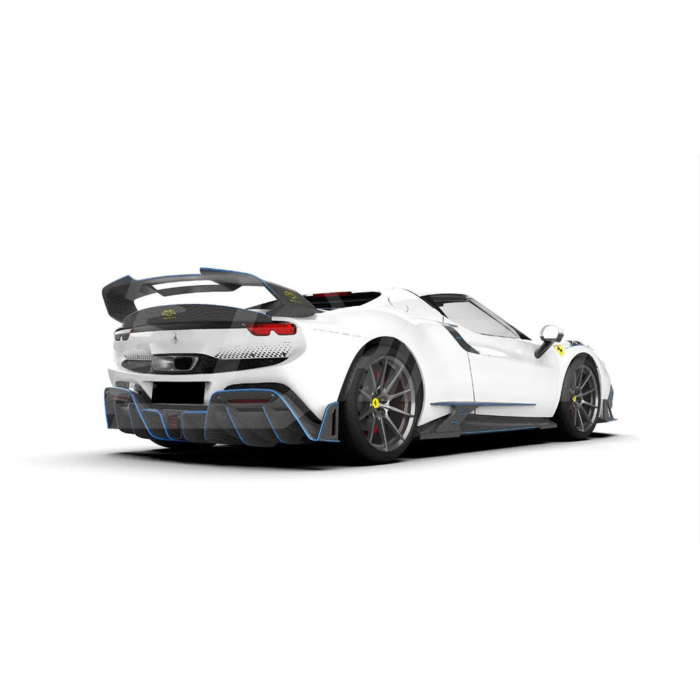 Batfury Style Dry Carbon Fiber Rear Diffuser For Ferrari 296 GTB & GTS 2021-2025