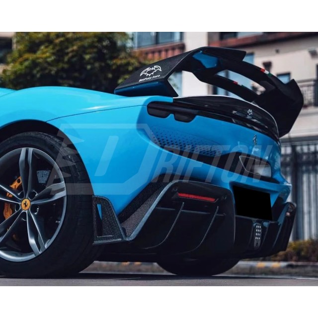 Batfury Style Dry Carbon Fiber Rear Diffuser For Ferrari 296 GTB & GTS 2021-2025