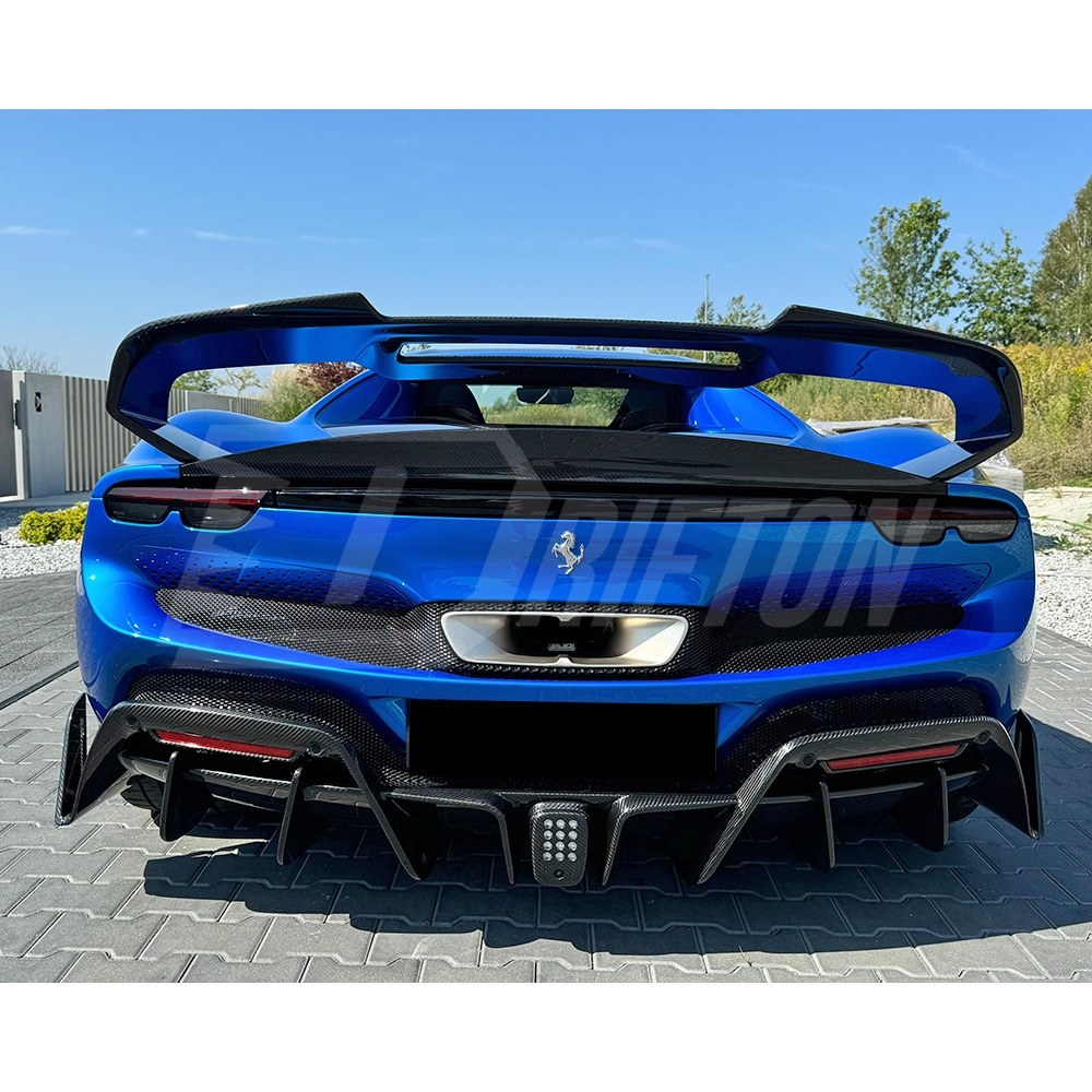 Batfury Style Dry Carbon Fiber Rear Diffuser For Ferrari 296 GTB & GTS 2021-2025