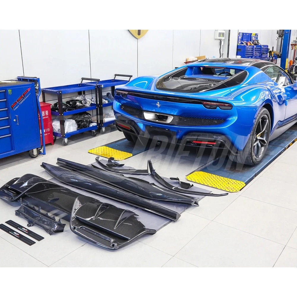 OEM Style Dry Carbon Fiber Rear Diffuser For Ferrari 296 2021-2025