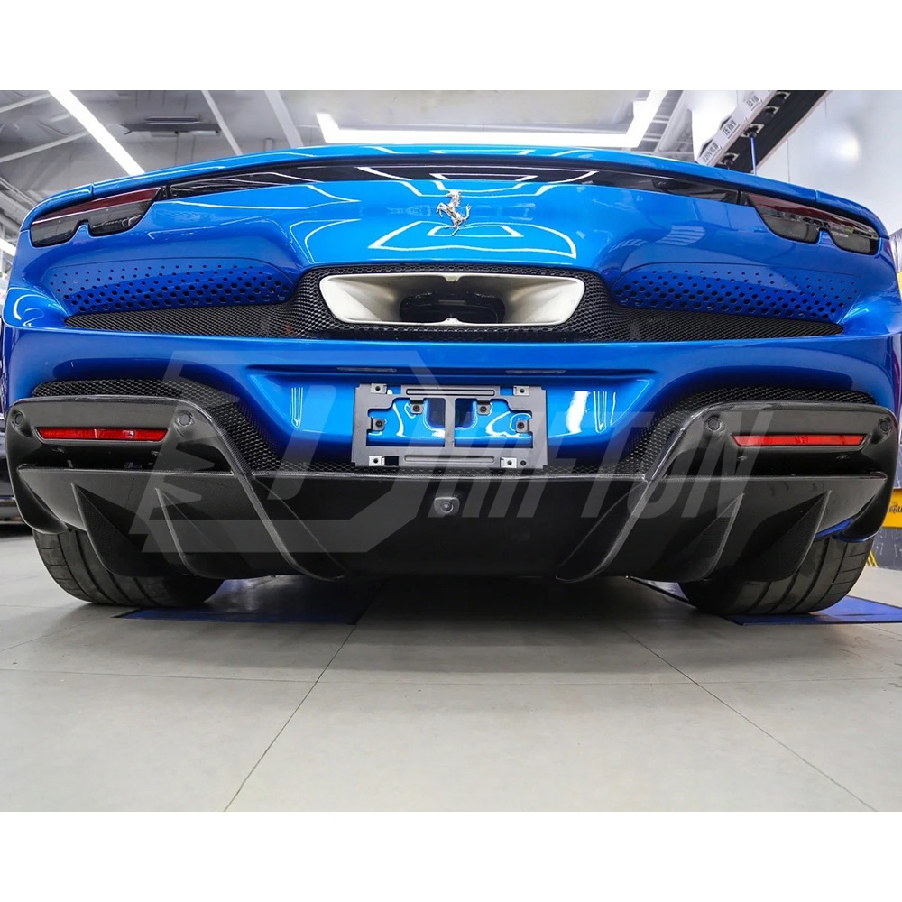 OEM Style Dry Carbon Fiber Rear Diffuser For Ferrari 296 2021-2025