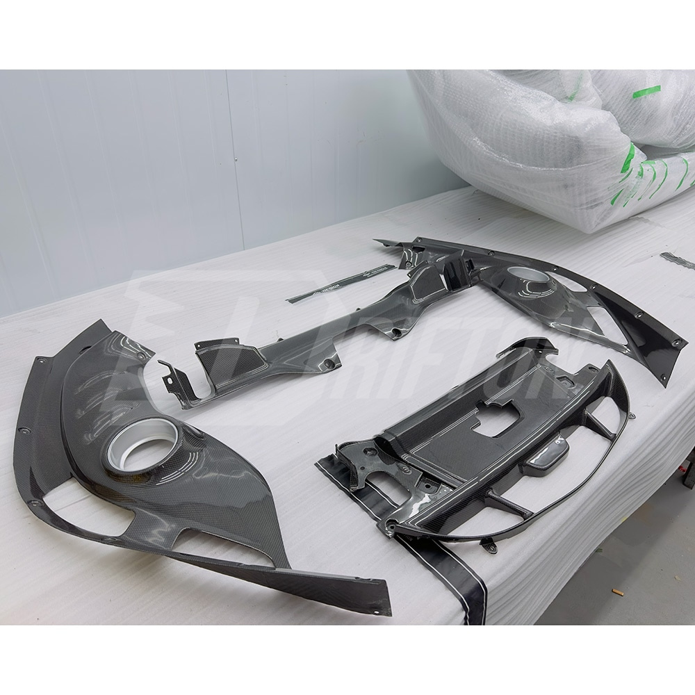 OEM Style Dry Carbon Fiber Rear Engine Bay Cover Set For Ferrari 296 2021-2025