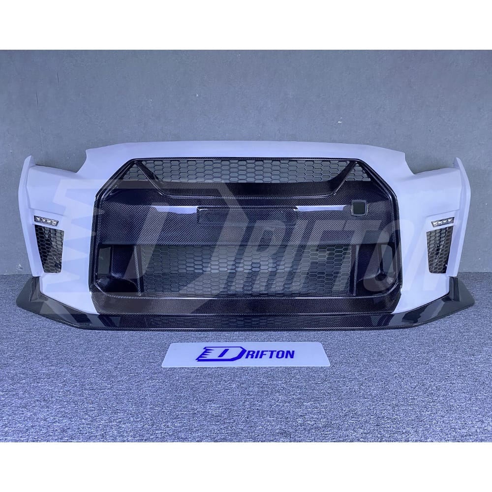 CMST Style Half Carbon Fiber Front Bumper With Front Lip For Nissan R35 GTR 2008-2016
