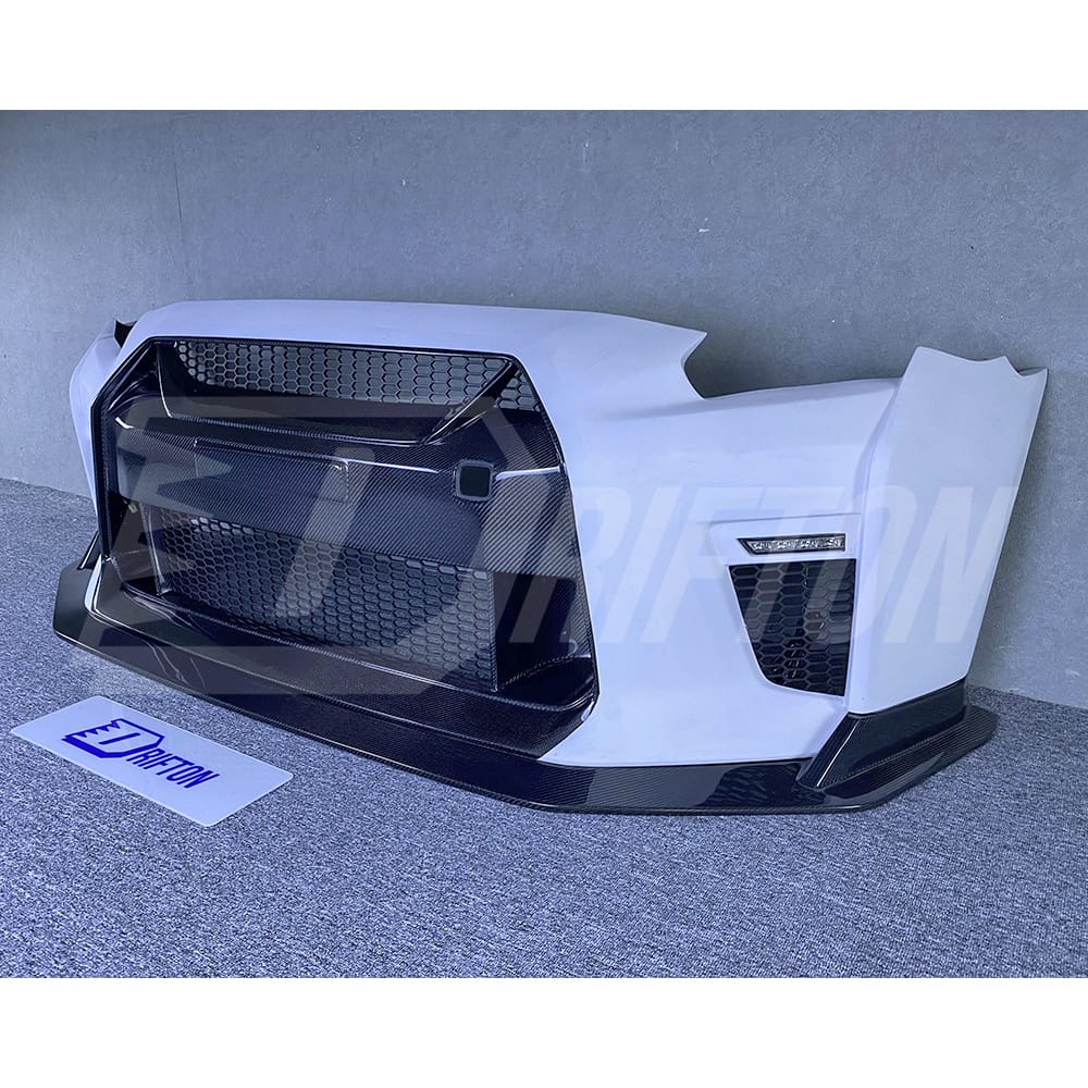 CMST Style Half Carbon Fiber Front Bumper With Front Lip For Nissan R35 GTR 2008-2016