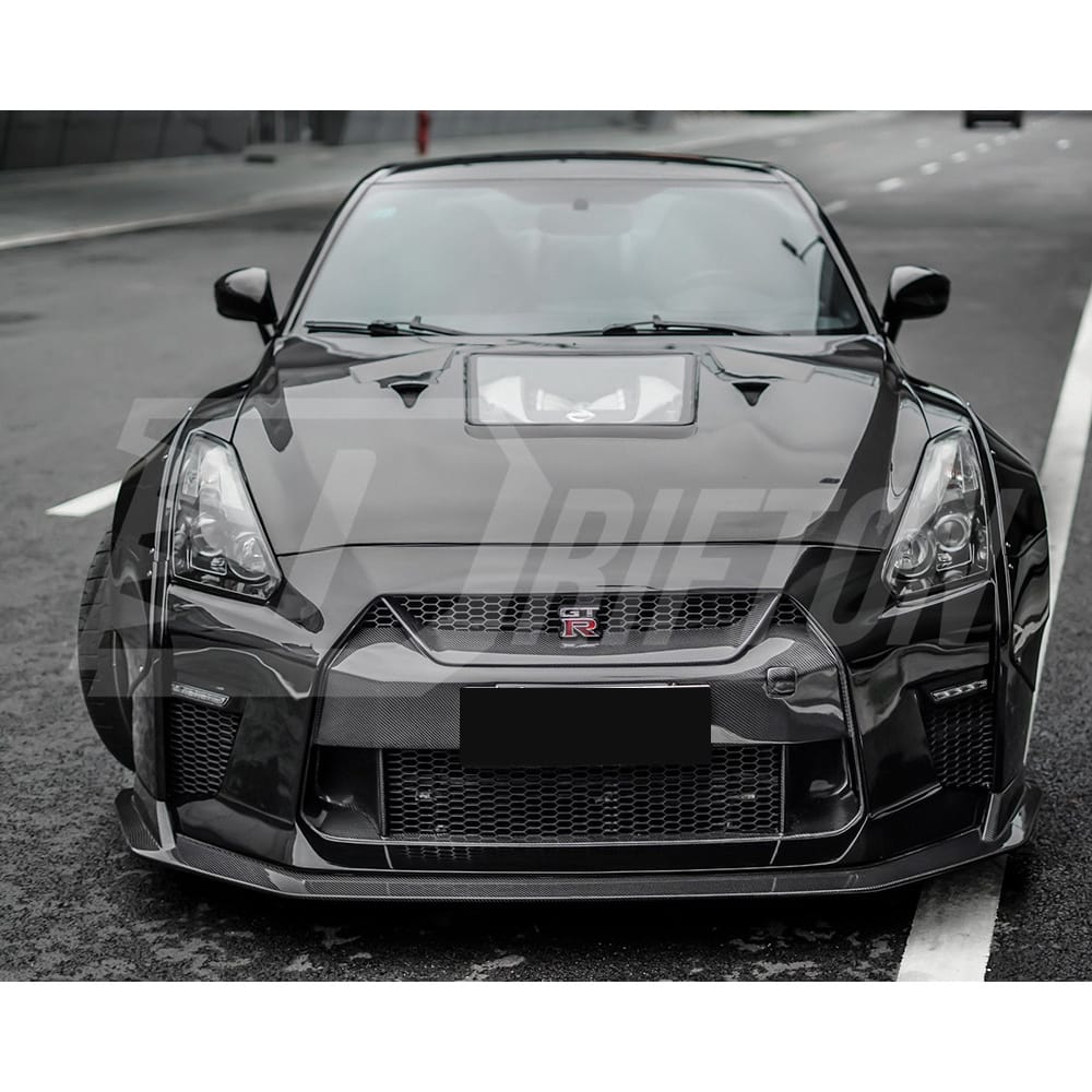 CMST Style Half Carbon Fiber Front Bumper With Front Lip For Nissan R35 GTR 2008-2016
