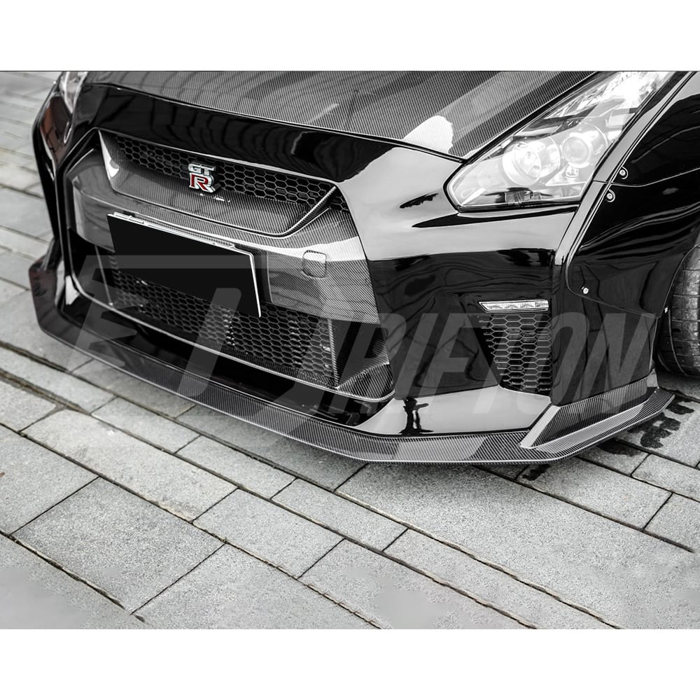 CMST Style Half Carbon Fiber Front Bumper With Front Lip For Nissan R35 GTR 2008-2016