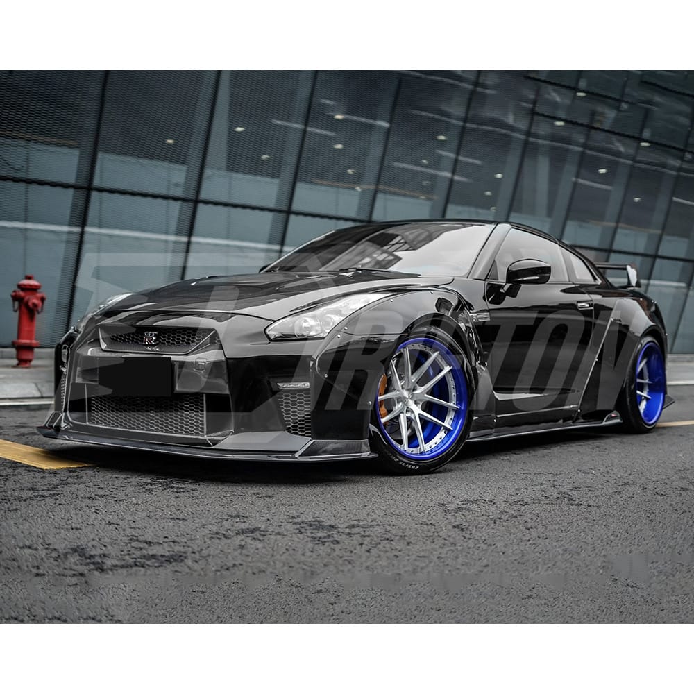 CMST Style Half Carbon Fiber Front Bumper With Front Lip For Nissan R35 GTR 2008-2016
