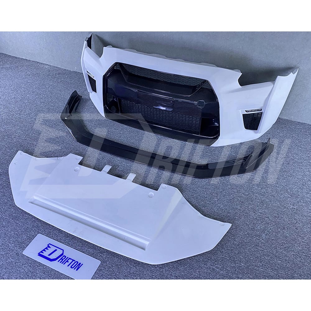 CMST Style Half Carbon Fiber Front Bumper With Front Lip For Nissan R35 GTR 2008-2016