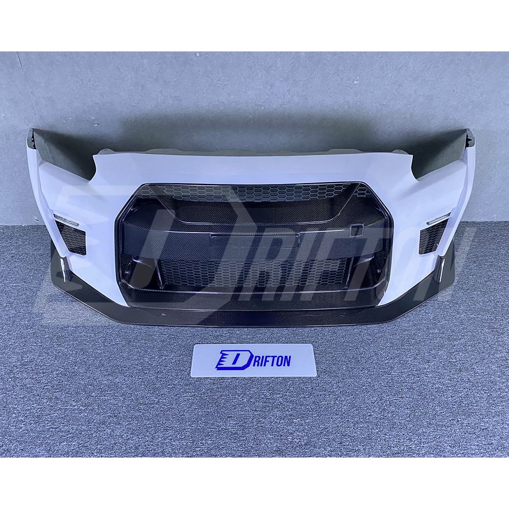 CMST Style Half Carbon Fiber Front Bumper With Front Lip For Nissan R35 GTR 2008-2016