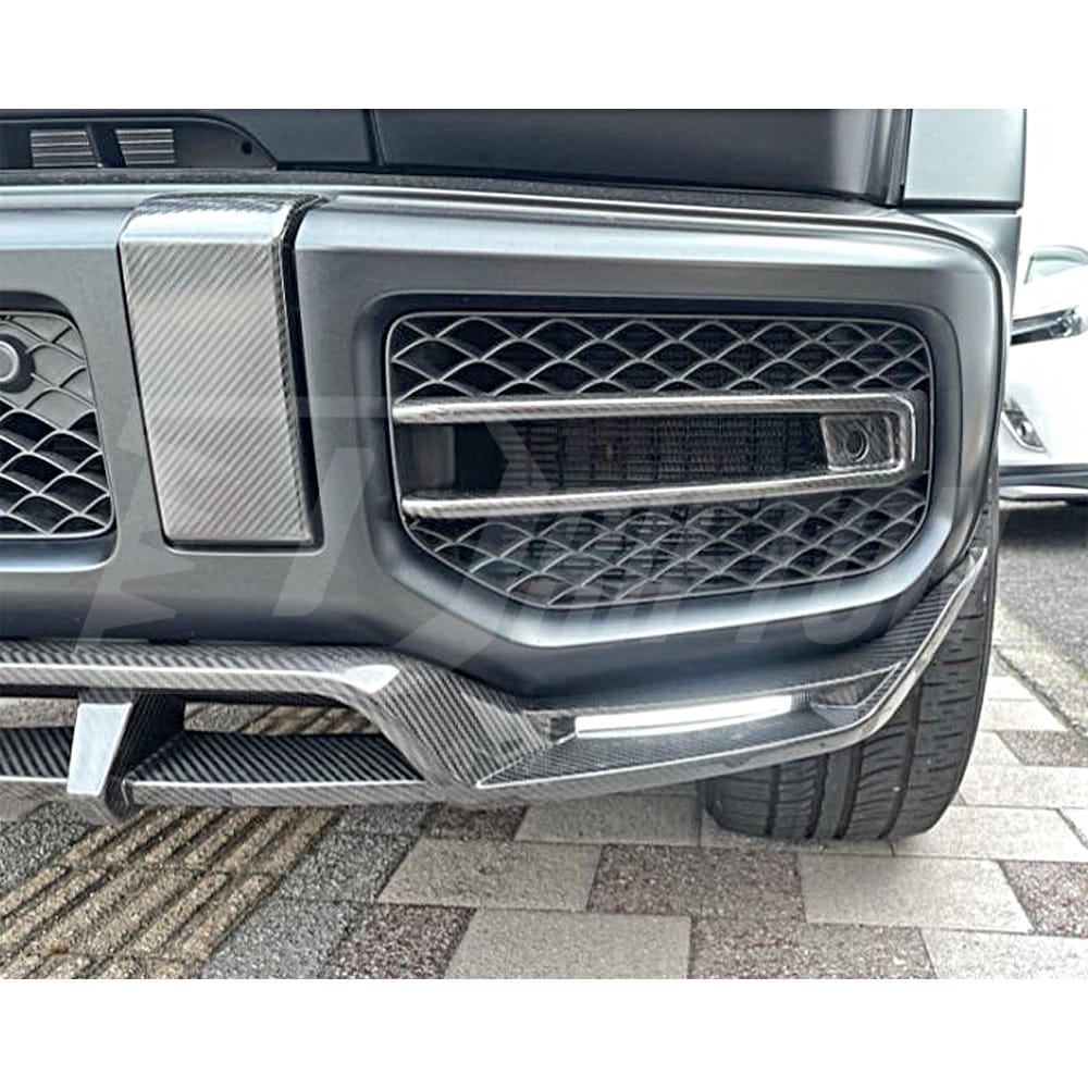 TopCar  Style Dry Carbon Fiber Front Bumper Trims For Mercedes Benz G Class W464 AMG G63 2018-2024