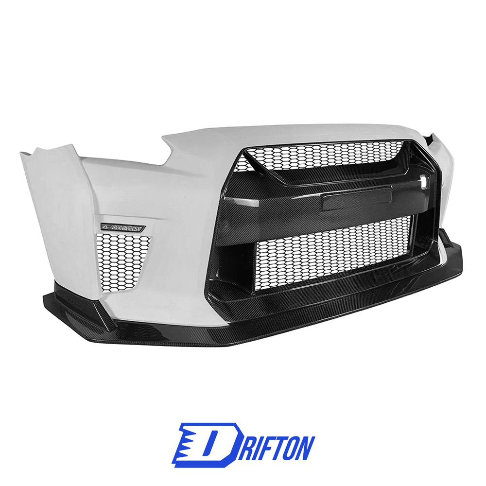 CMST Style Half Carbon Fiber Front Bumper With Front Lip For Nissan R35 GTR 2008-2016