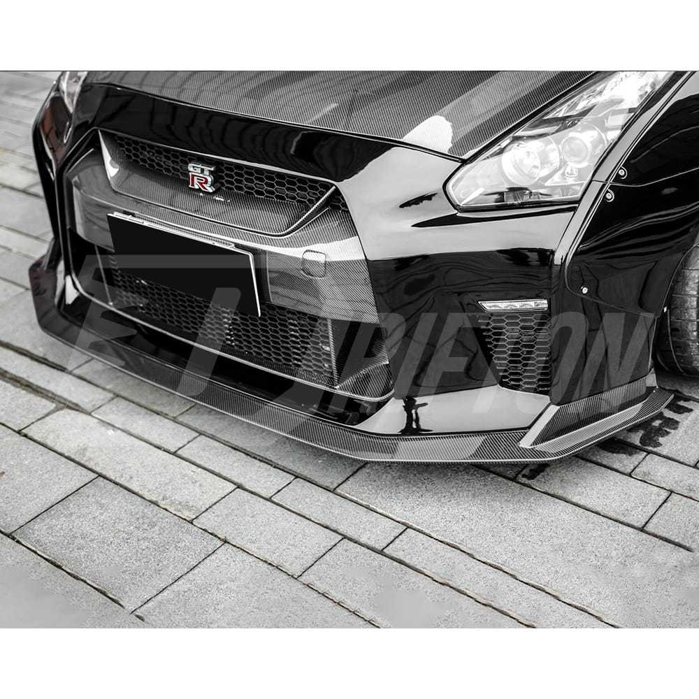 CMST Style Half Carbon Fiber Front Bumper With Front Lip For Nissan R35 GTR 2008-2016