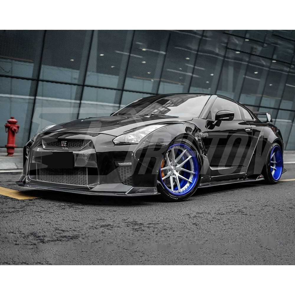 CMST Style Half Carbon Fiber Front Bumper With Front Lip For Nissan R35 GTR 2008-2016