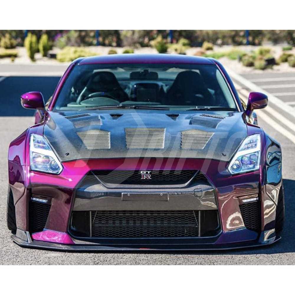 CMST Style Half Carbon Fiber Front Bumper With Front Lip For Nissan R35 GTR 2008-2016