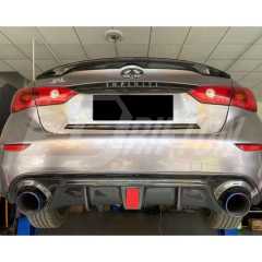 Carbon Fiber LED Brake Light Rear Diffuser For INFINITI Q50 2013-2024
