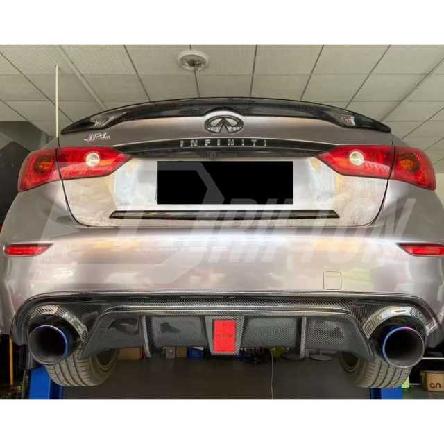 Carbon Fiber LED Brake Light Rear Diffuser For INFINITI Q50 2013-2024