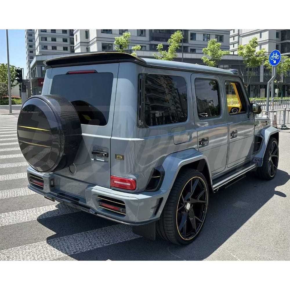 Mansory Style Dry Carbon Fiber Wheel Spare Tire Ring Cover For Mercedes Benz G-Class W464 G500 AMG G63 2018-2024