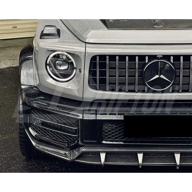 TopCar Style Dry Carbon Fiber Front Bumper Trims For Mercedes Benz G-Class W464 AMG G63 2018-2024