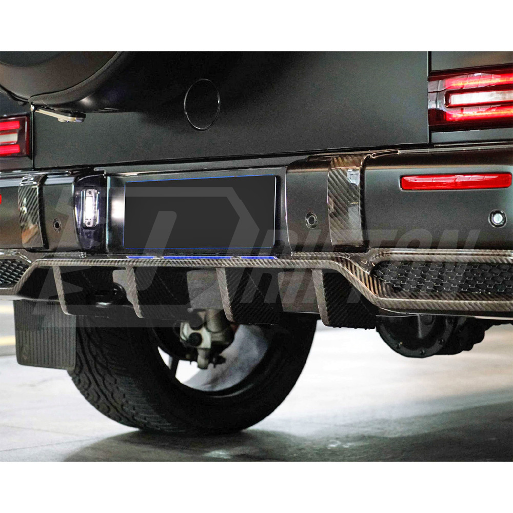TopCar Style Dry Carbon Fiber Rear Bumper Trims For Mercedes Benz G Class W464 AMG G63 2018-2024