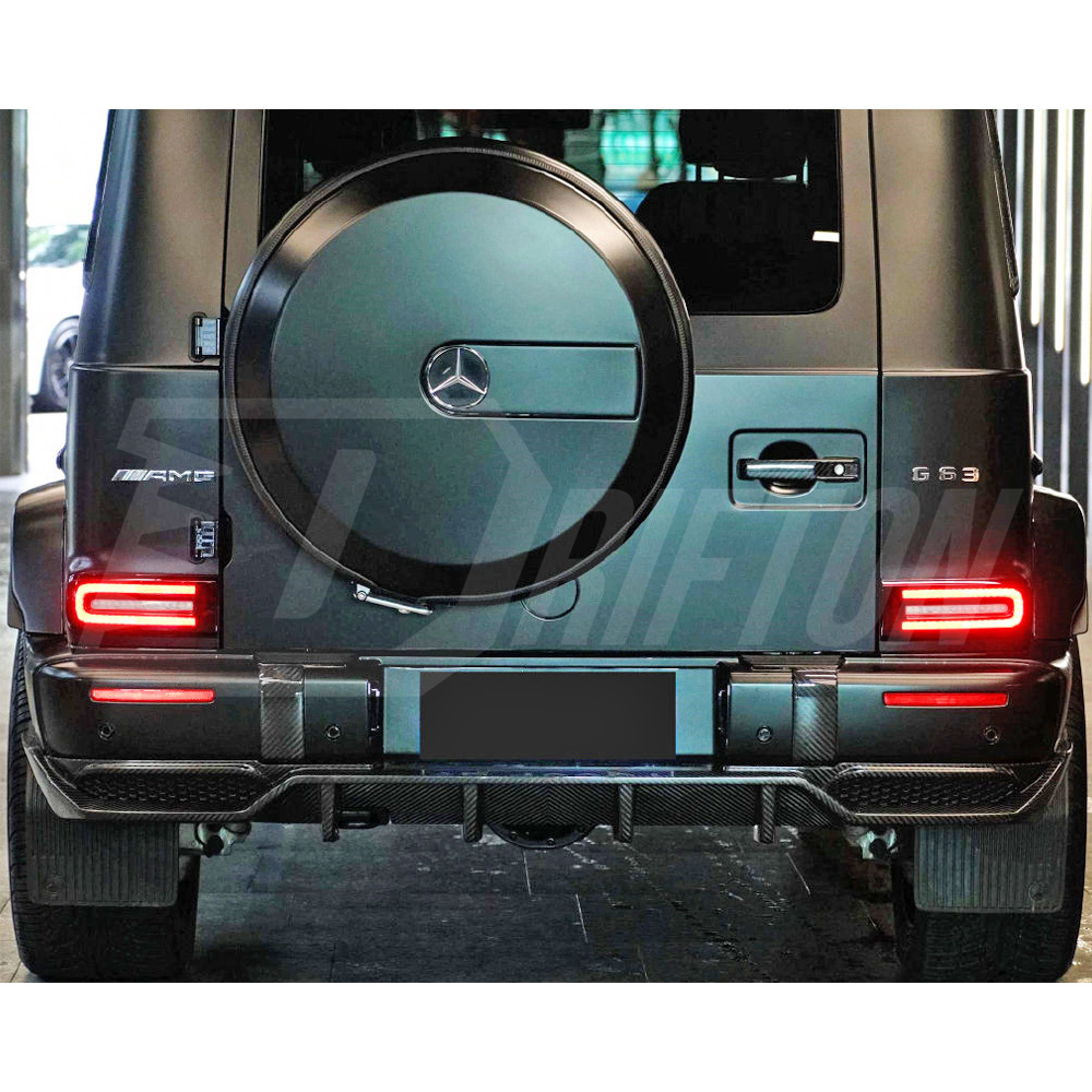 TopCar Style Dry Carbon Fiber Rear Bumper Trims For Mercedes Benz G Class W464 AMG G63 2018-2024