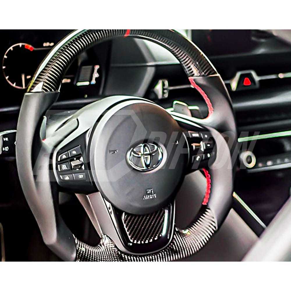 V1 Custom Made Carbon Fiber LED Display Steering Wheel For Toyota Supra MK5 A90 A91 GR 2019-2024