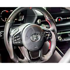 V1 Custom Made Carbon Fiber LED Display Steering Wheel For Toyota Supra MK5 A90 A91 GR 2019-2024