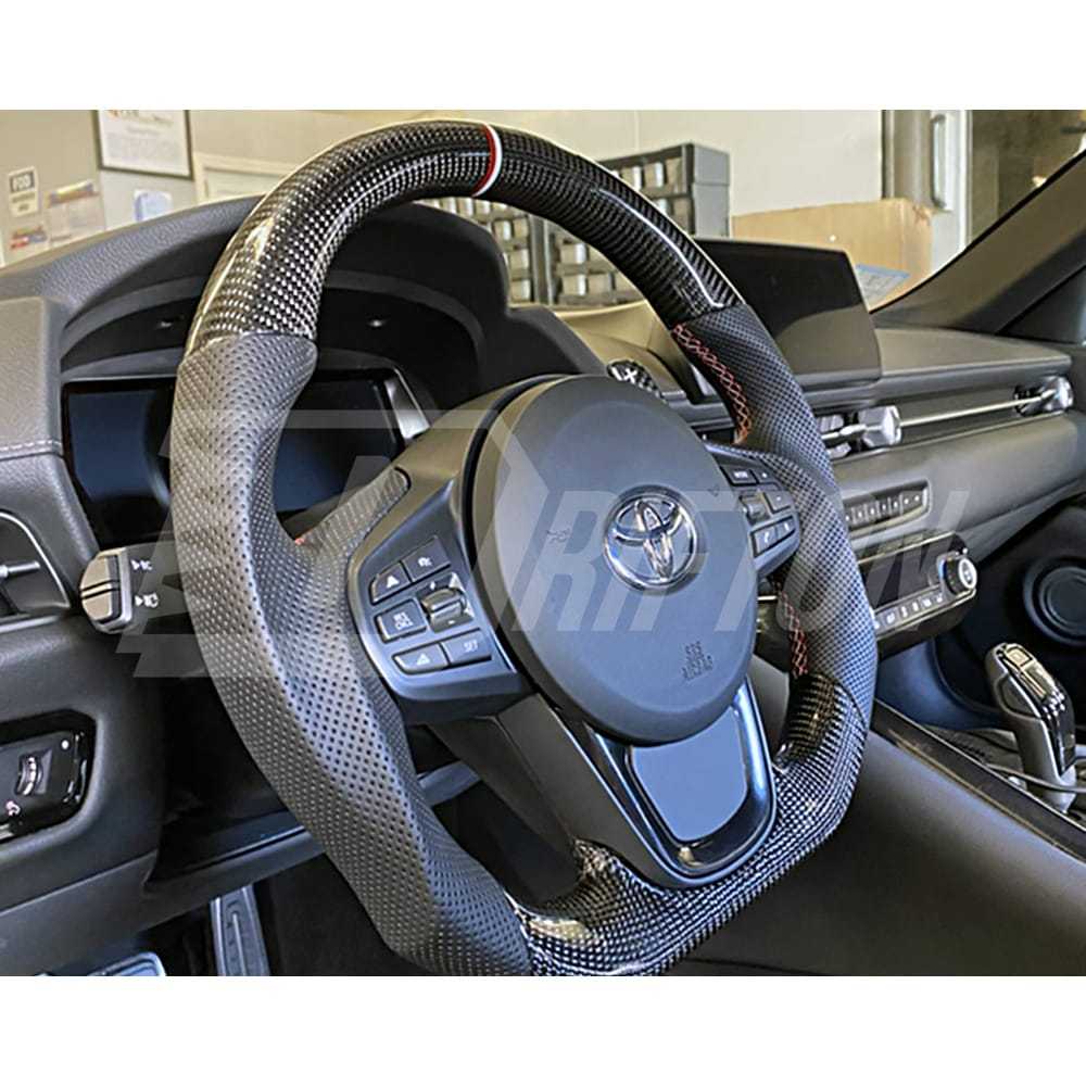 V1 Custom Made Carbon Fiber LED Display Steering Wheel For Toyota Supra MK5 A90 A91 GR 2019-2024