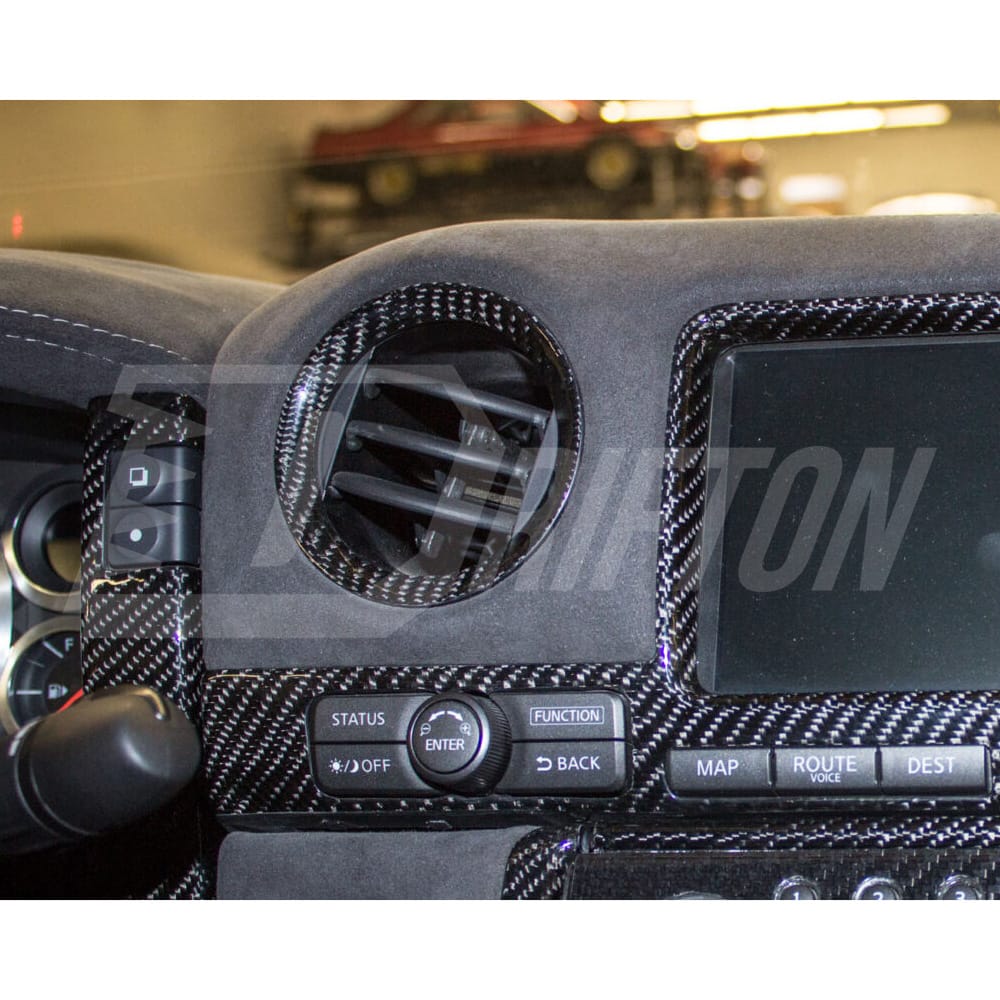 Dry Carbon Fiber Interiors AC Surround Vents Trim For Nissan R35 GTR 2008-2016