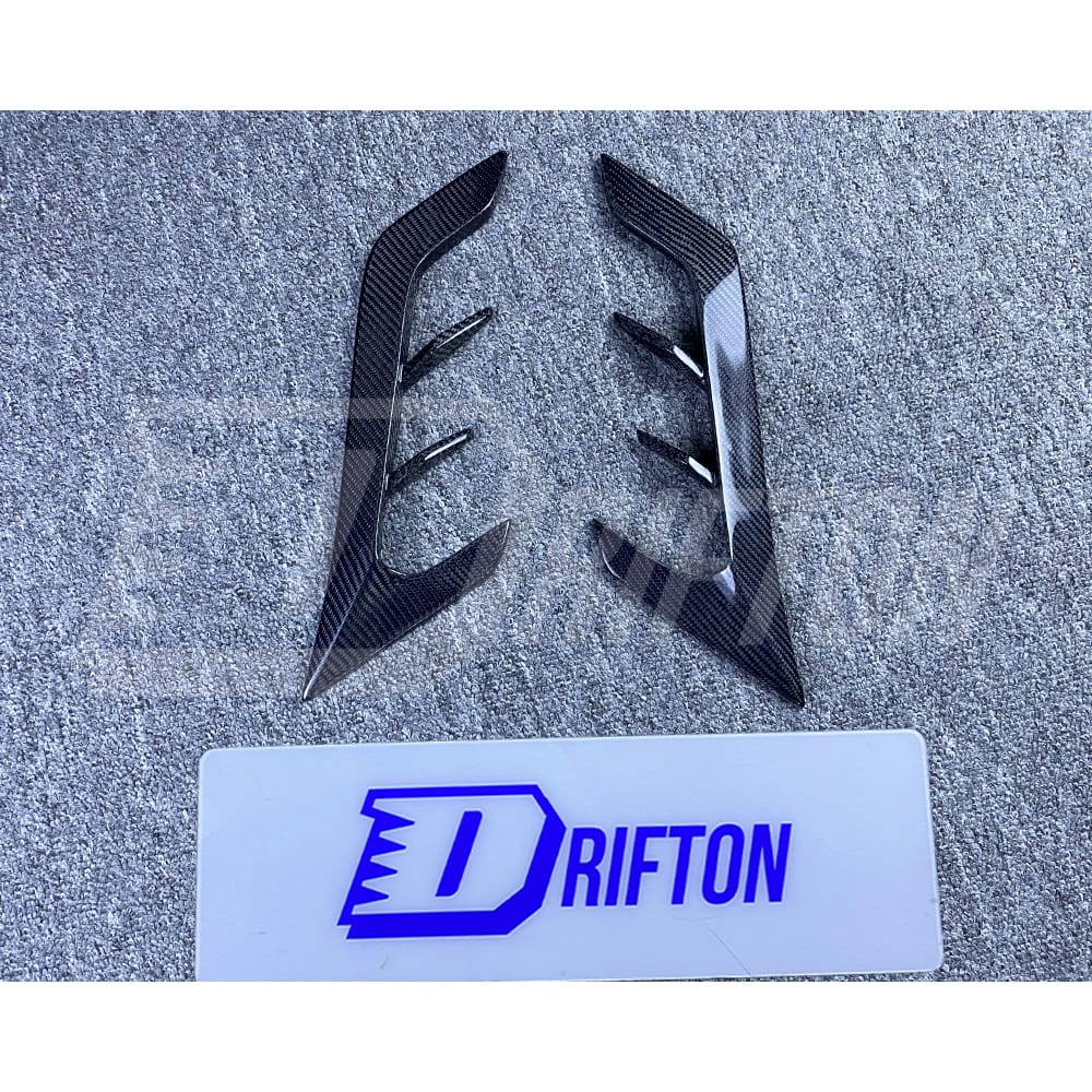LD Style Carbon Fiber Front Fender Vent Canards Trims For BMW F96 X6M 2019-2023