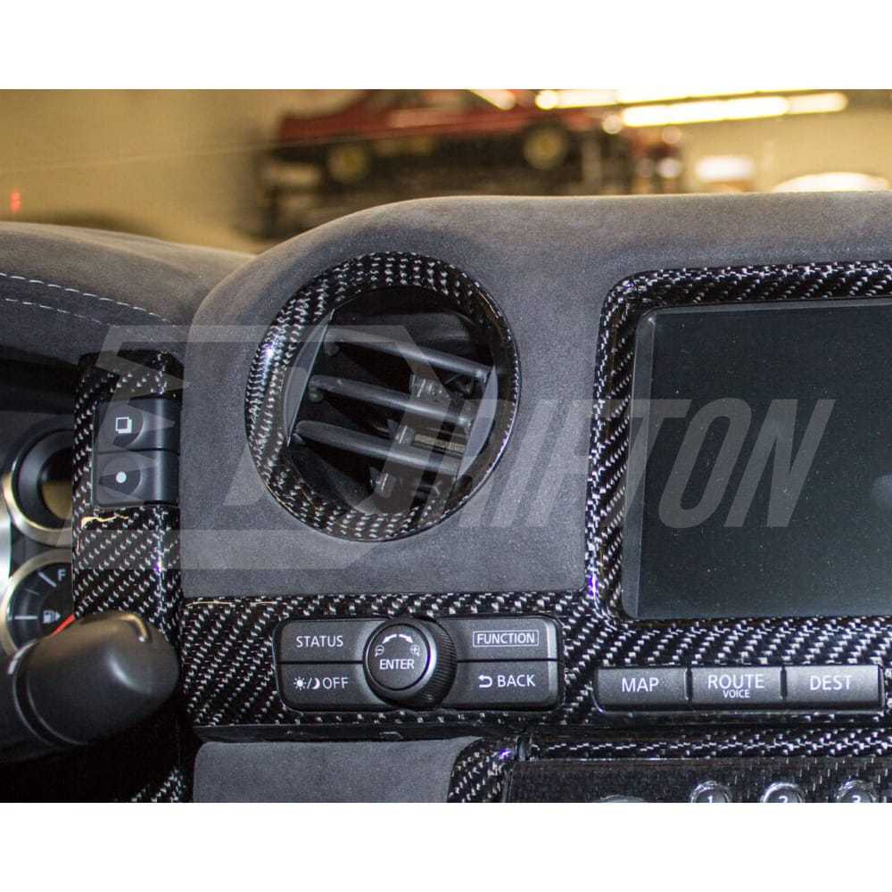 Dry Carbon Fiber Interiors AC Surround Vents Trim For Nissan R35 GTR 2008-2016
