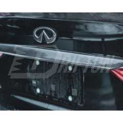 Dry Carbon Fiber Trunk Lid Cover Trim For INFINITI Q50 2018-2024