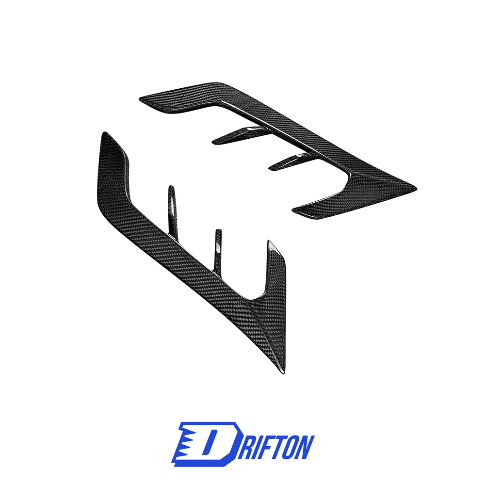 LD Style Carbon Fiber Front Fender Vent Canards Trims For BMW F96 X6M 2019-2023