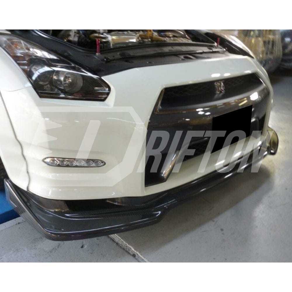 Top Secret Style Carbon Fiber Front Lip For Nissan R35 GTR DBA 2012-2016