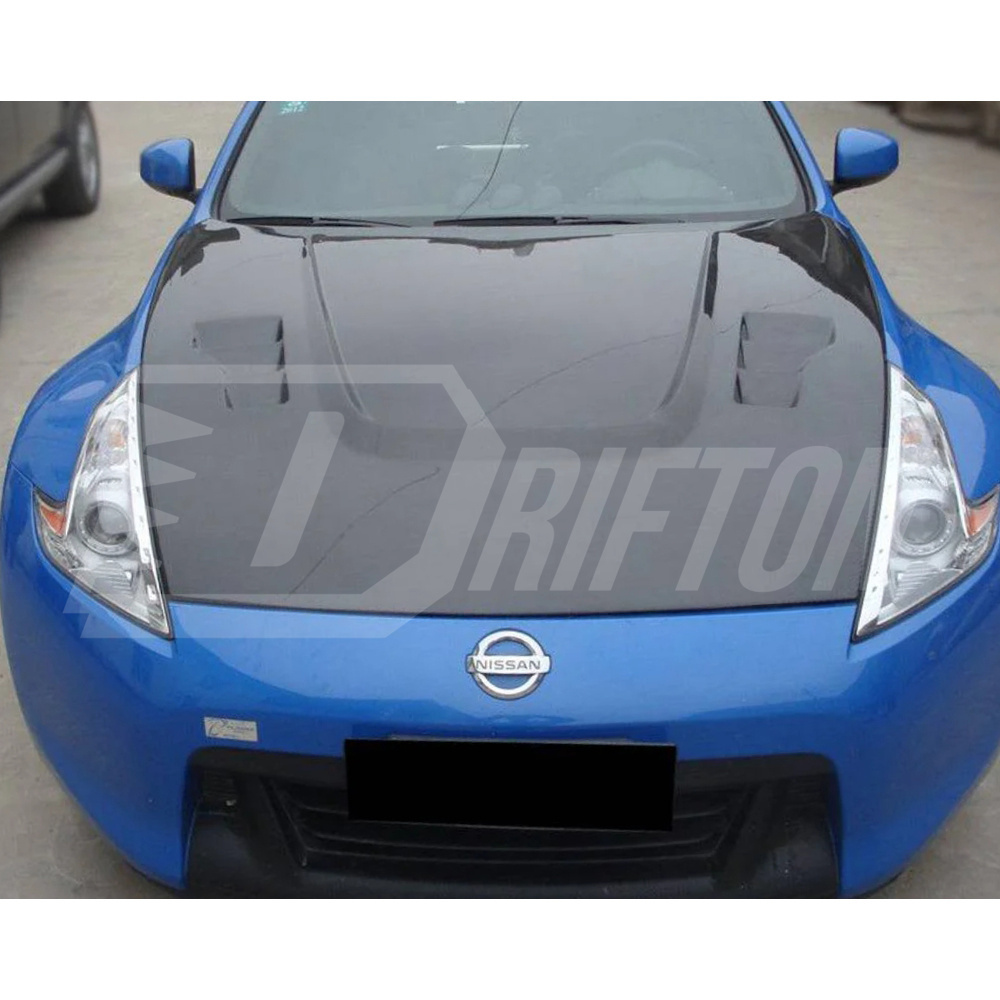 Vented Style Carbon Fiber Hood For Nissan 370Z Z34 2008-2019