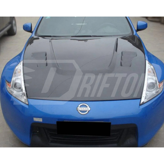 Vented Style Carbon Fiber Hood For Nissan 370Z Z34 2008-2019