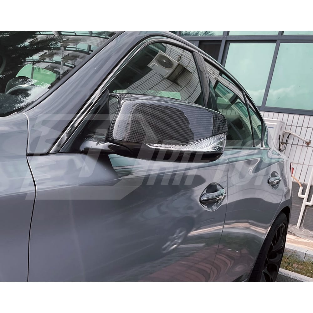 Dry Carbon Fiber Replacement Side Mirror Cover For Infiniti Q50 2013-2024