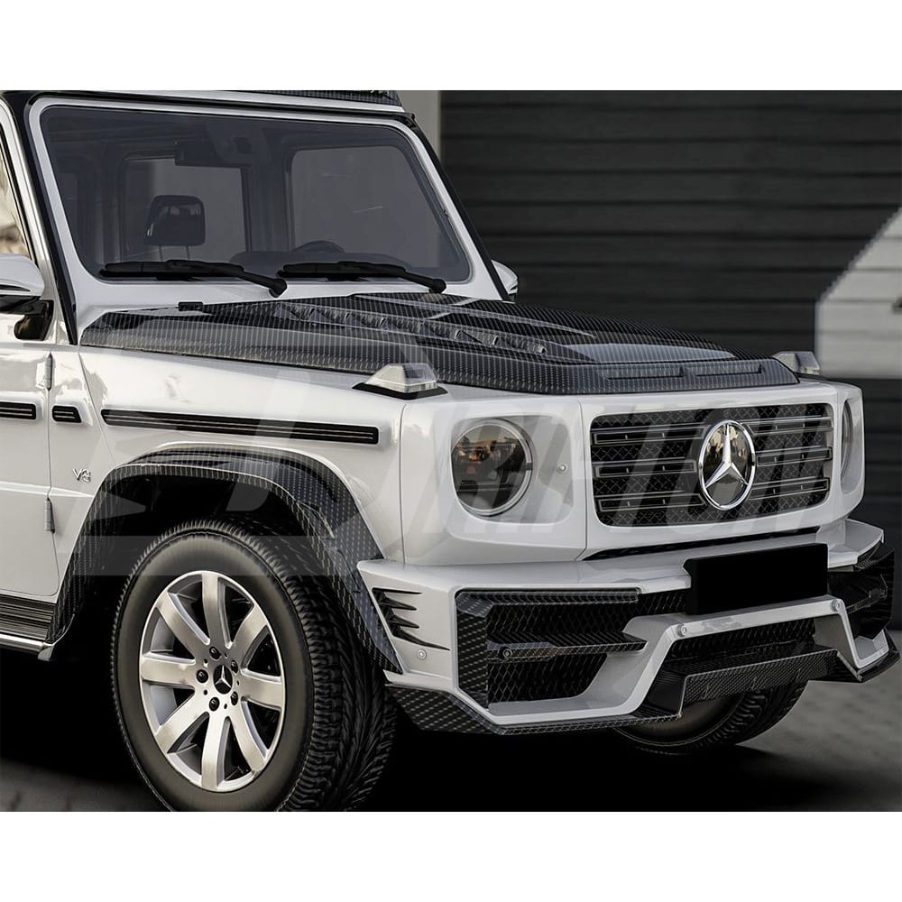 Paktechz Style Dry Carbon Fiber Engine Hood For Mercedes Benz G-Class W464 G350 G500 AMG G63 2019-2022