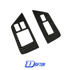 Dry Carbon Fiber Interiors Door Window Switch Lift Cover Trim For Nissan R35 GTR 2008-2016
